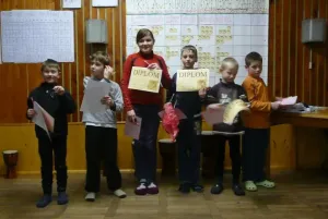 Večer se vyhlašovali vítězové hry, která nás provázela celým pobytem - Jazykolámání 2013
