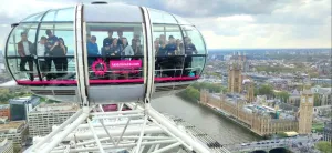 London Eye a the Houses of Parliament