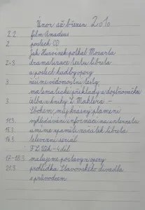List z třídní kroniky