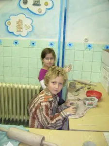 při práci